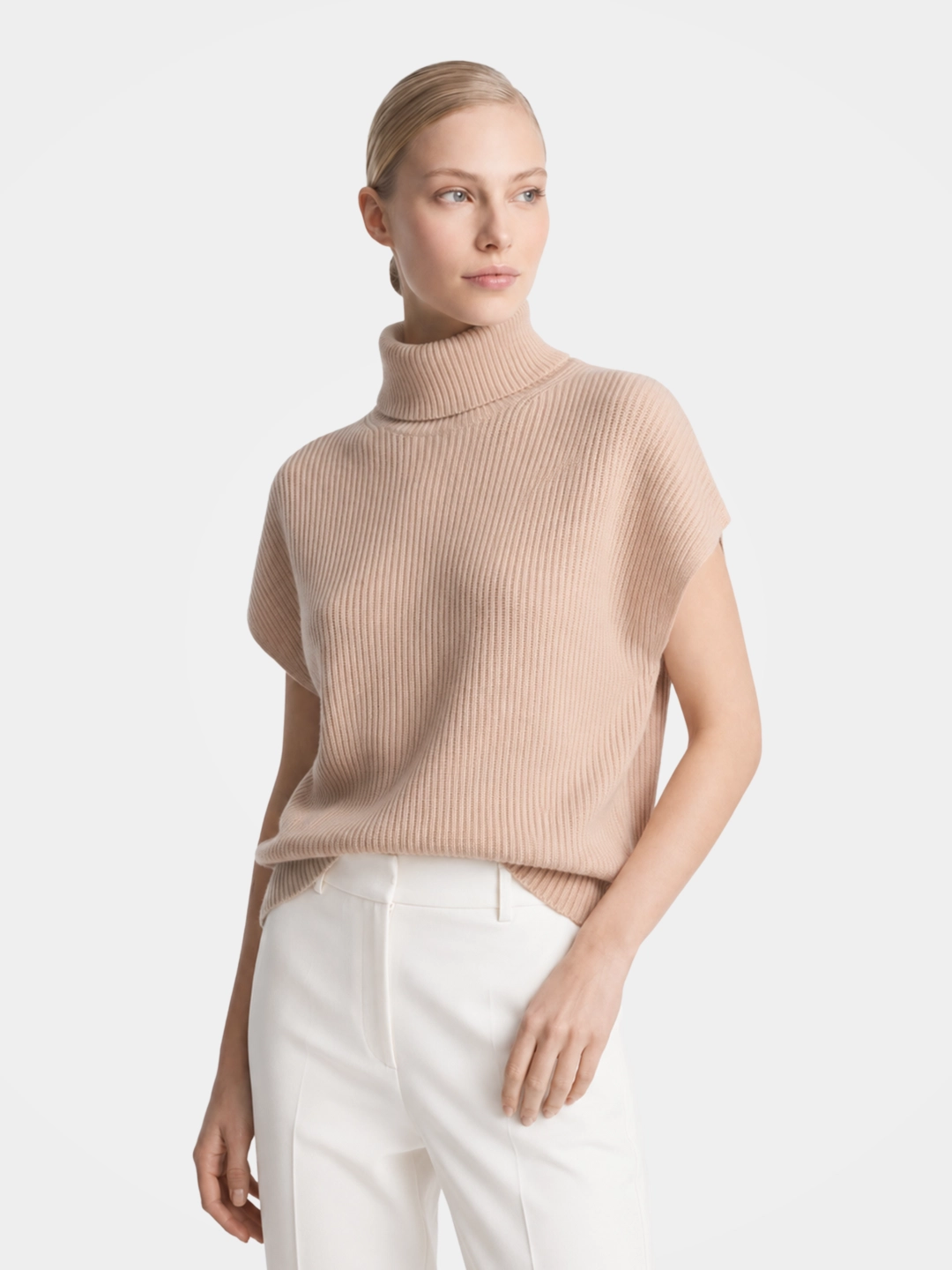 Cashmere Ribbed Knit Sweater